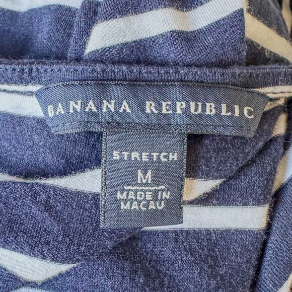 Banana Republic Navy & White Striped Twist Strap Sweetheart Tank Blouse, Medium - Picture 7 of 10